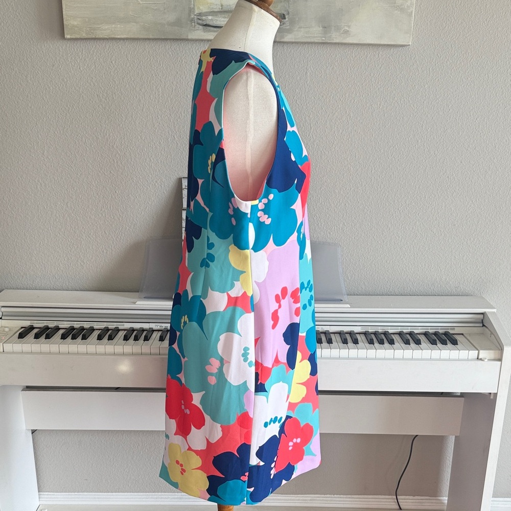 Trina Turk Lined Vibrant Bold Print Floral Dress - Multicolor Sz 14 - Picture 7 of 15
